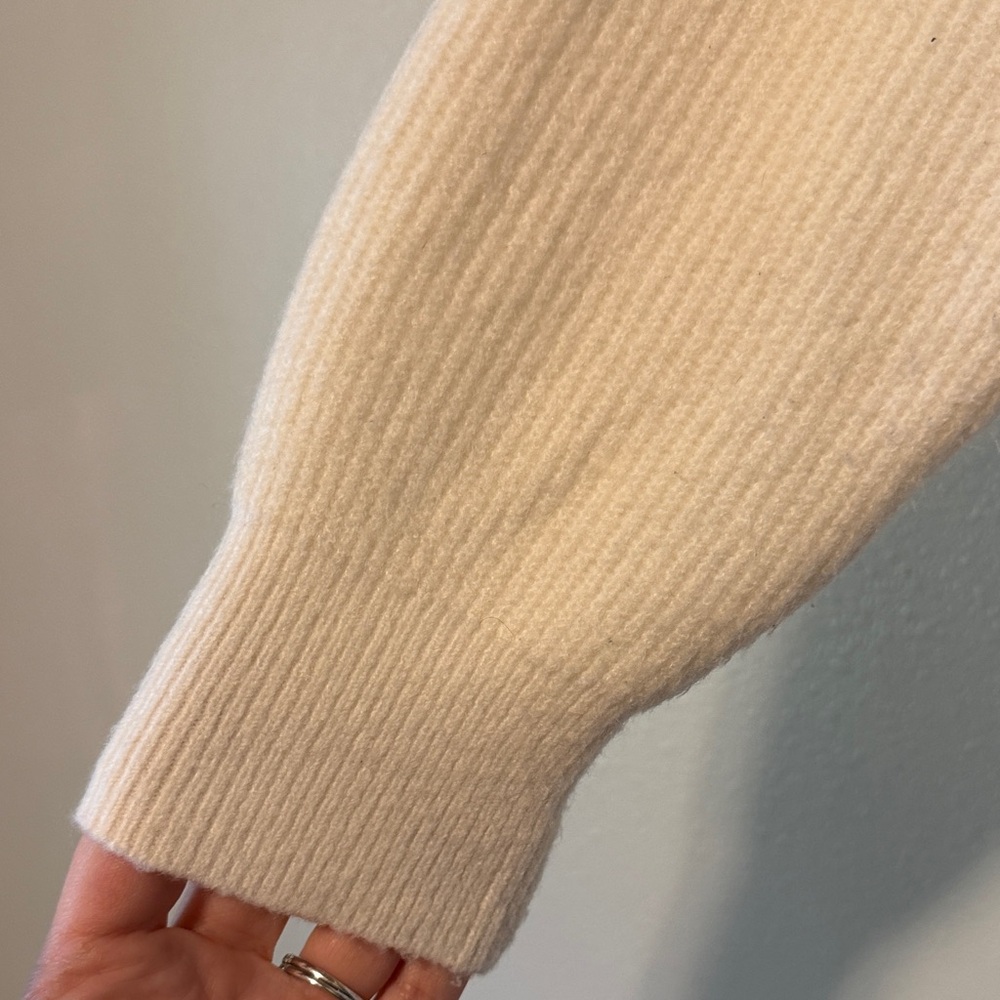 Loft Cream Collared Knit Pullover With Decorative… - image 5